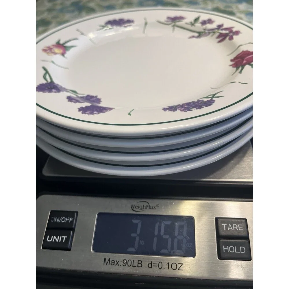 Williams Sonoma Floral Le Jardin 8.75” Luncheon Salad Plates Portugal 4pc